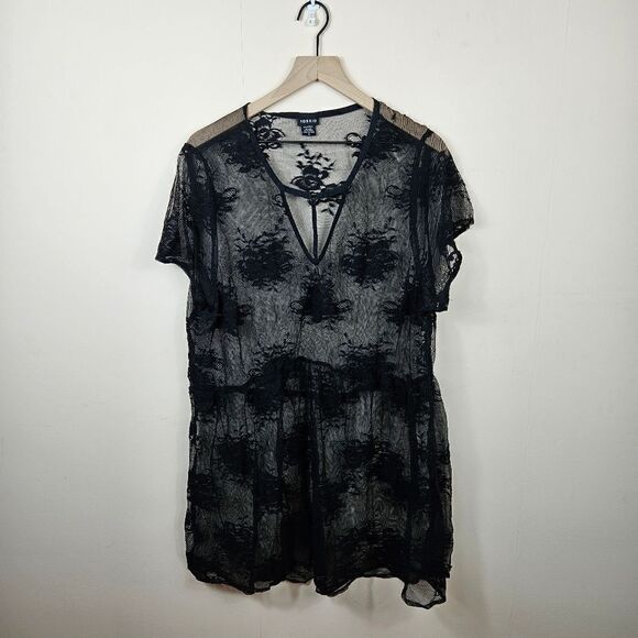 Torrid Sheer Babydoll Top. Black 4X - Picture 1 of 11